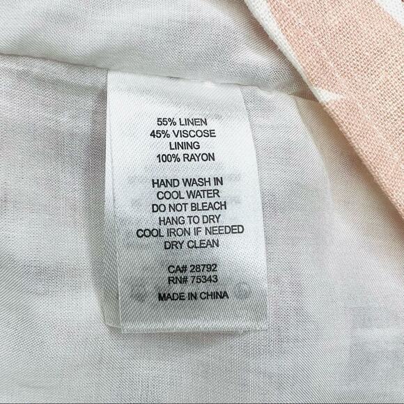 NWT House of Harlow 1960 Palm Leaf Linen Smocked Midi Dress L Cottagecore Boho - Picture 16 of 16